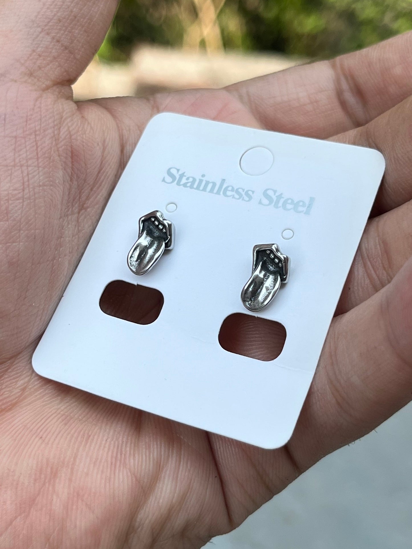 Tongue Stud Earrings